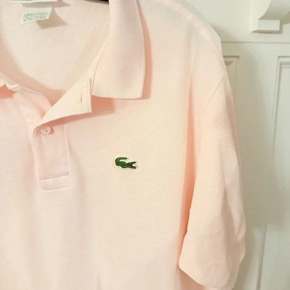 Lacoste Chemise RARE Men's Polo Shirt Mens Pink Cotton Made in France Sz 6 (XL) - Picture 2 of 9